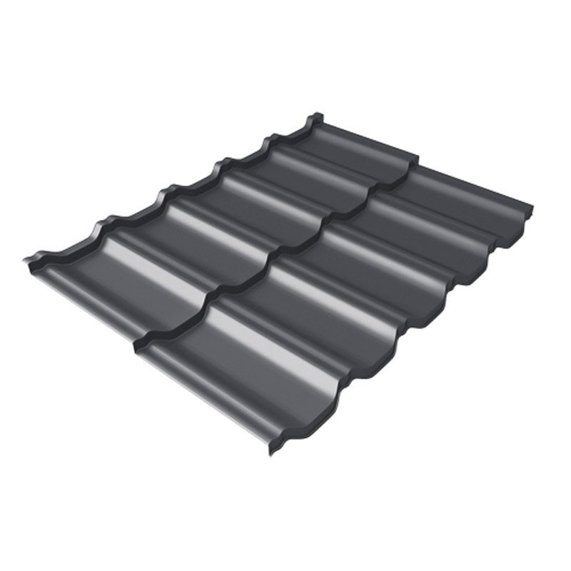 Металлочерепица модульная квинта Uno Grand Line c 3D резом 0,45 Drap